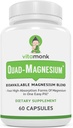 Quad Magnesium Blend by Vitamonk - med Magnesium Oroter, Glycinat Chelat, Magnesium Taurat og Di- Magnesium Malat - Høj Absorption Magnesium Complex til søvn, hjerte og mad