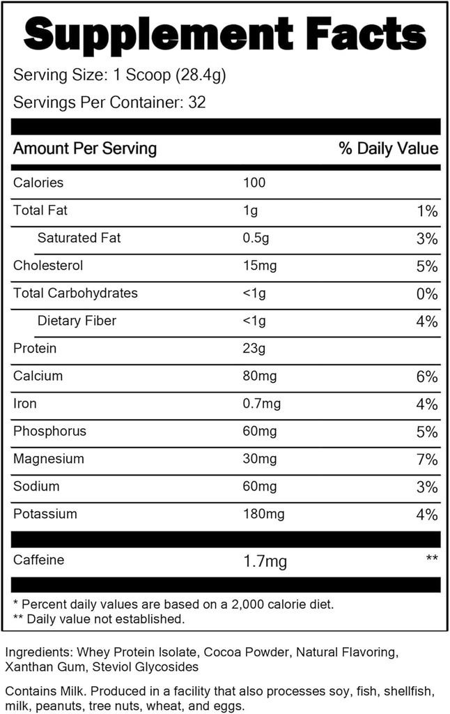 Portions Master CFM Whey isolere protein pulver, 2 LB, 23g lav Carb, lav fedt, Cold- Forarbejdede, hurtig Absorbing, Muscle Growth & Recovery Support (Chokolade Brownie)