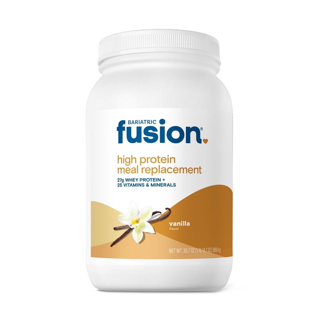 Bariatric Fusion Vanilla High Protein Meal Erstatning Shake 124; 27g Whey Isolere Bariatric Protein Powder 124; Lactose Free Whey Protein Powder 124; Gluten and Sugar Free
