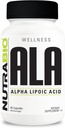 NutraBio Alpha Lipoic Acid (ALA) Supplement, 300mg - Understøtter Antioxidant Health, Maj Boost Energy Production and Wellness, 90 Vegetabilske kapsler