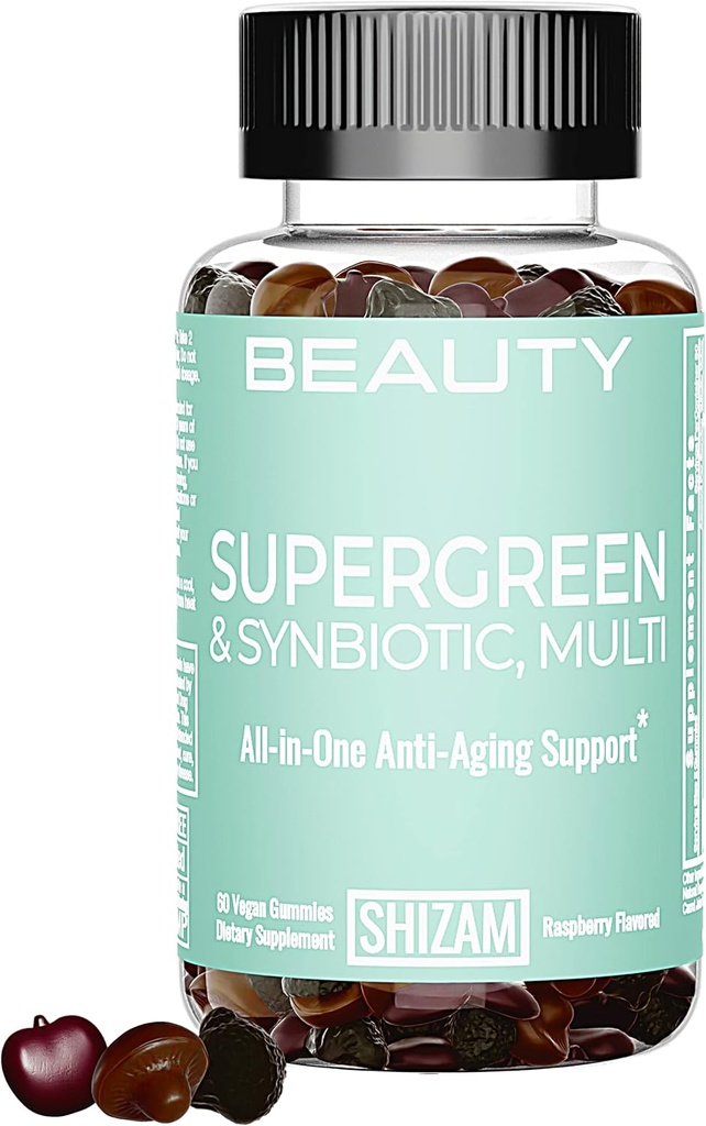 SUPERGREENS Super Green Superfood Gummies w Spirulina Moringa Lions Mane Turmerisk Grøn te Elderberry Ashwagandha