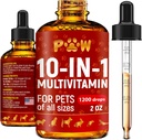 Cat Multivitamin – Vitamins B, C, and D3 in Liquid Form – 10 in 1 Dog Vitamins and Supplements to Help with Allergies & UTIs – Cat Vitamins for Skin & Coat Care – Glucosamine for HIPS & Joints – 2 Oz