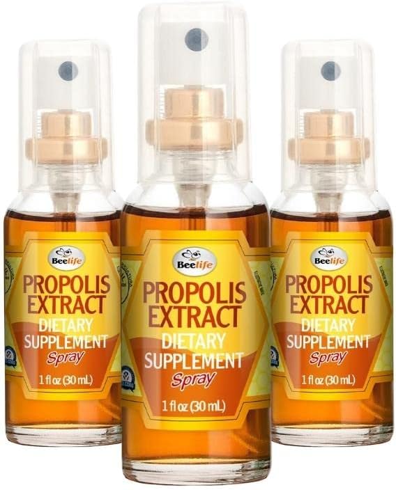 Beelife Propolis Sore Throat Relief Spray - Propolis Spray - Naturlig immunforsvar, Hjælper rolig hoste & tør, Itchy Throat - Ingen sukker - 3 -Pack
