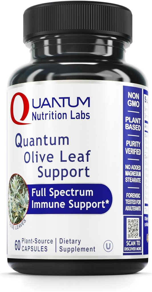 QNL Quantum Olive Leaf Support - Organic Olive Extract Capsules - Heart Health Supplement for mænd og kvinder - Daglig immunforsvar for voksne - 60 Plant- kilde kapsler