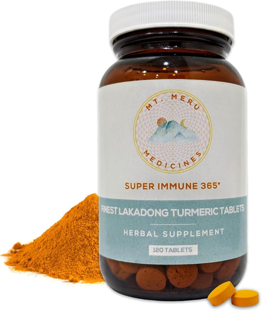 Gurkemeje Supplement - med høj- Curcumin Lakadong Gurkemeje forstærket med Black- Pepper - Sund hjerte, & Sund immunsystem - 120 Veganske tabletter