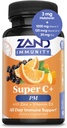 Zand Immunity Super C + PM, Nighttime Immunsupport Plus Melatonin, 1000 mg PureWay-C Vitamin C, Zink, D3 & Elderberry, Forbedret Absorption - 60 tabletter, 30 Servere