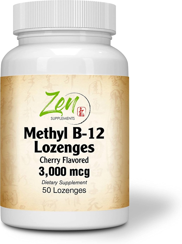 Methylvitamin B12 Supplement - med vitaminer B6, folat, biotin - Support Kardiovaskulær sundhed, sundt immunsystem, hjerne og nerve funktion - 50 Lozenges