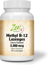 Methylvitamin B12 Supplement - med vitaminer B6, folat, biotin - Support Kardiovaskulær sundhed, sundt immunsystem, hjerne og nerve funktion - 50 Lozenges