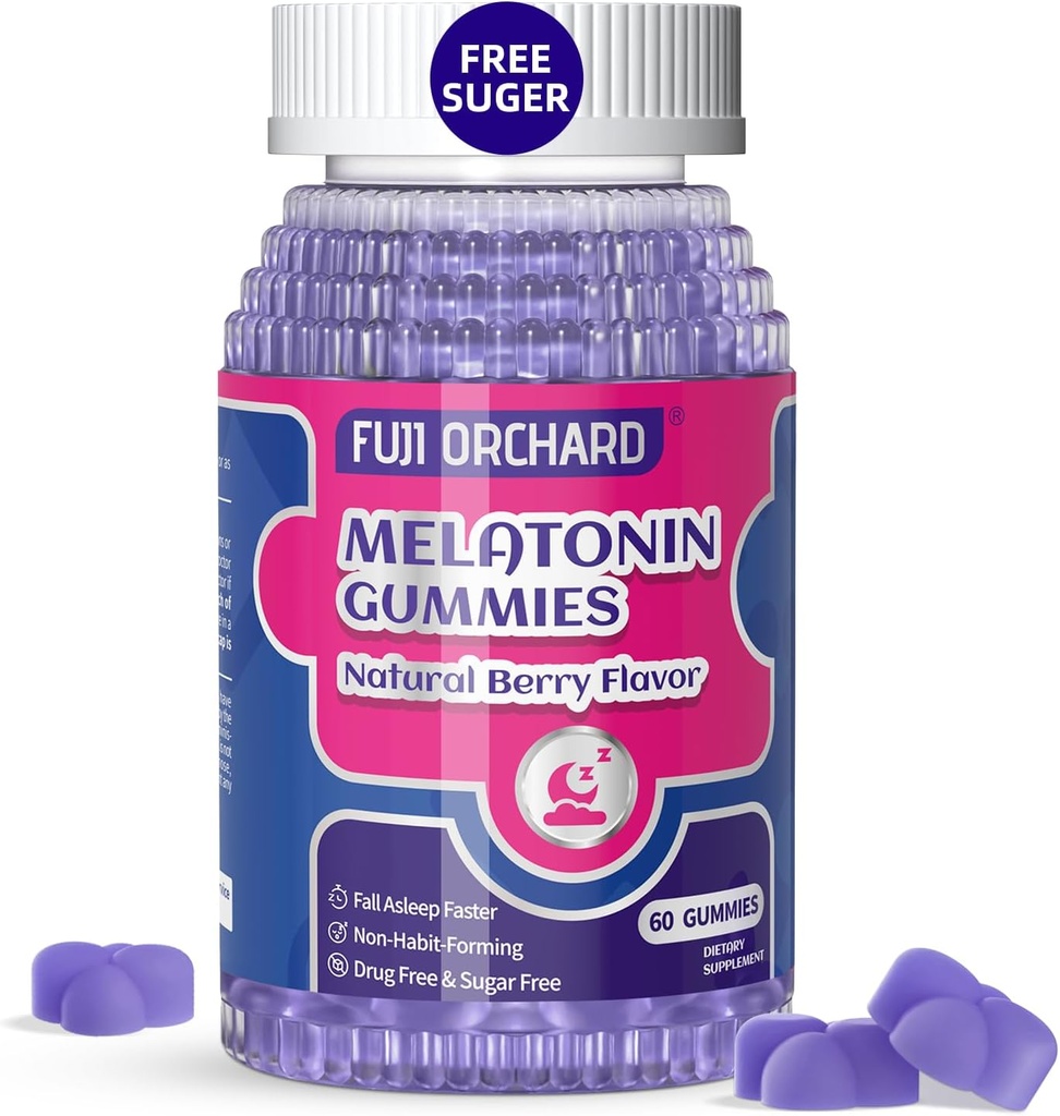 Melatonin Gummies 10mg - Natural Sleep Aid - Sleep Supplement - Sugar Free Melatonin Gummies Match med Magnesium Hjælper dig med at falde hurtigere og holde sig længere - 60 Gummies Vegan