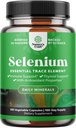Gær Free Selenium 200mcg kapsler - High Potence Selenium supplement til Immunity Antioxidant og Thyroid Support Essential Trace Mineral - Vegan non-GMO Gluten Free & Made in The US (100 Servere)