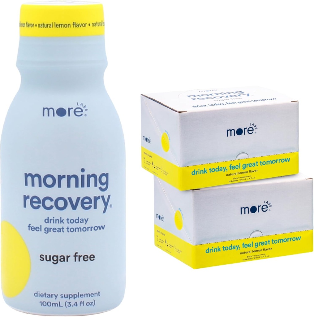 Morning Recovery Electrolyte, Milk Thistle Drink Proprietary Formulering til Hydrate Mens Drikke, Opløselig Væske DHM, Ikke GMO, Vegan, Gluten- Free, Sugar- Free Lemon, Pack af 24