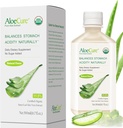 AloeCure USDA Organic Aloe Vera Juice Made within 12 timer af Høsten - Pure Aloe Juice Natural fordøjelsestillæg til støtte fordøjelse, immunsystem og balanceret mave syre, 500ml flaske