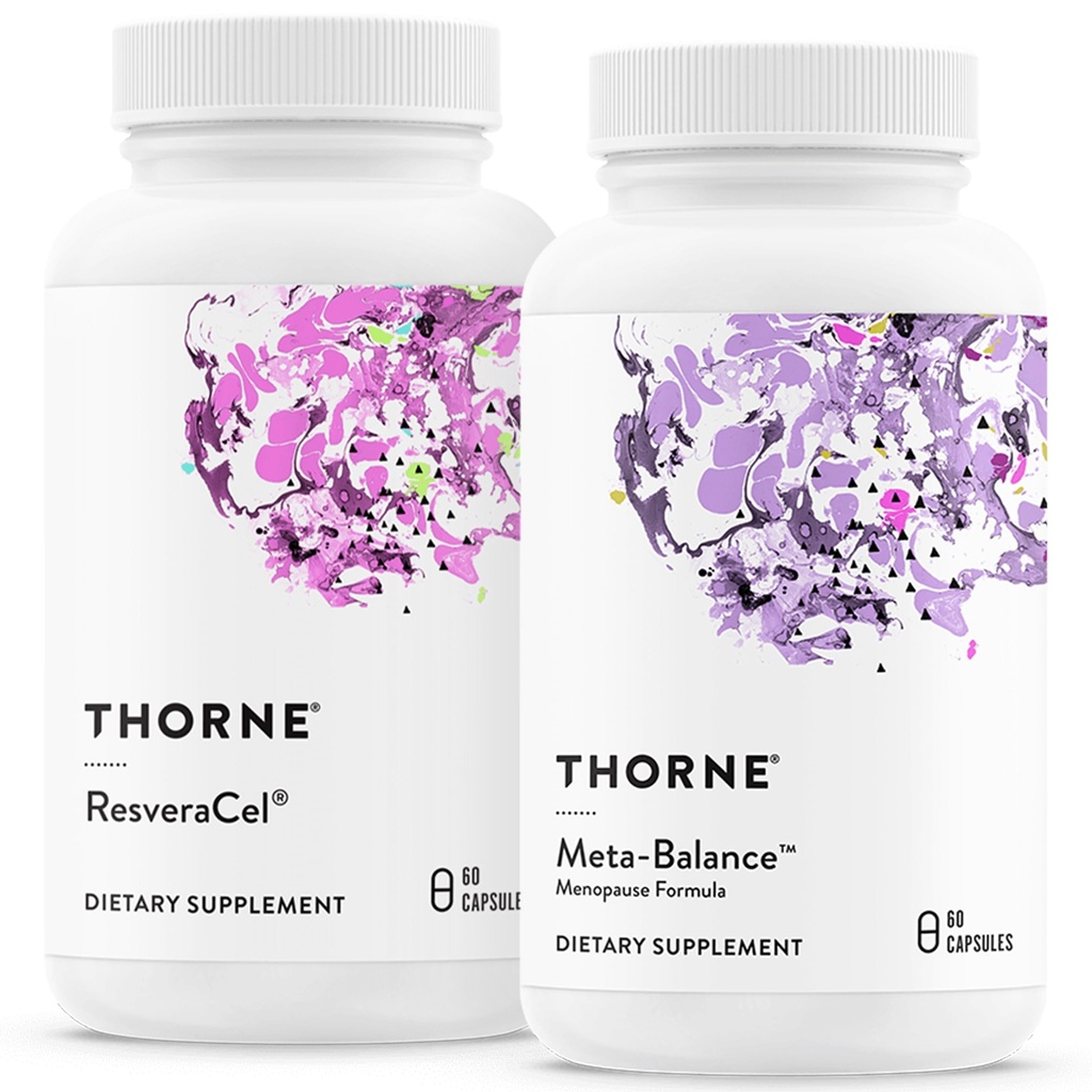 THORNE - Sund aldring & overgangsalder support bundle - ResveraCel & Meta- Balance - 30 til 60 Serveringer