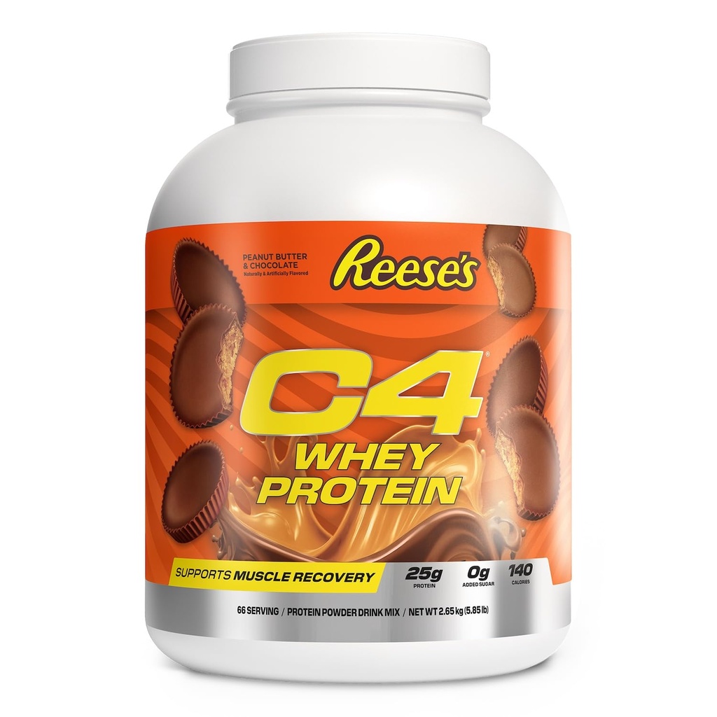 Cellucor C4 Whey Protein Powder, Reese 's Peanut Butter & Chocolate - 25g Protein, 0g tilsat sukker, 140 kalorier Per Servering, Understøtter muskel Inddrivelse, 66 Servering, Premium Whey til post- workout