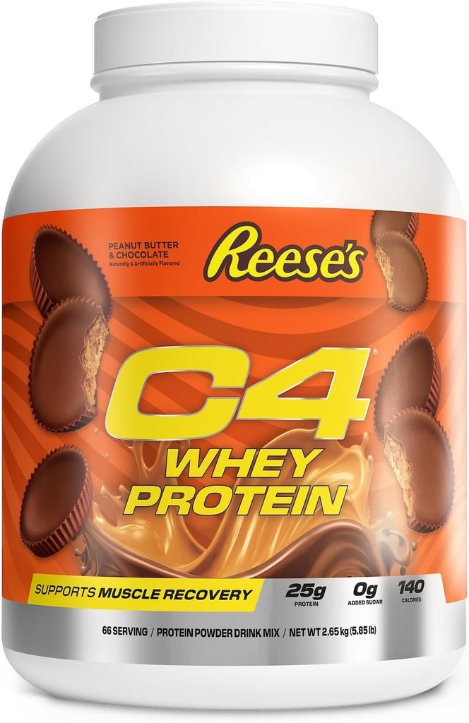 Cellucor C4 Whey Protein Powder, Reese 's Peanut Butter & Chocolate - 25g Protein, 0g tilsat sukker, 140 kalorier Per Servering, Understøtter muskel Inddrivelse, 66 Servering, Premium Whey til post- workout