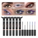 DNM Farvet Mascara for Eyelases, Havfrue Farverige Mascara Vandtæt, 6Pcs / Set, Sort, Hvid, Blå, Lilla, BrownCharming Langvarig Cruelty Free & Vegansk Volumente Mascaras for Women Eye Makeup