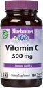 Bluebonnet Nutrition Vitamin C 500 mg Vegetabilske kapsler, Ascorbic Acid, for immunforsvar & hudsundhed, Vegan, Vegetar, Non GMO, Gluten Free, Soy Free, Milk Free, Kosher, 180 Vegetabilske kapsler