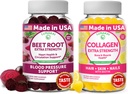 Lunakai Beet Root and Collagen Gummies Bundle 200mg Hydrolyzed Collagen Gummies for Women and Men with Biotin, Zink, Vitamin C og E - Non- GMO Anti Aging