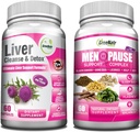 GreeNatr Synergisk Bundle - Herbal Menopause Support Complex for Hot Flashs, Night Sweats & Mood Swings Relief Plus Total Lever Revitalisering med vores Synergistiske Lever Cleanse