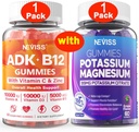 NEVISS 1Pack Vitamin ADK med B12 + 1Pack Kalium Magnesium Gummier