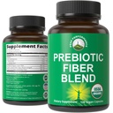 USDA Organic 3- in-1 Prebiotic Fiber - Veganske kapsler til Gut, fordøjelsessygdomme. Rå hele fødevarefabrikker Prebiotika Pills supplement med Inulin (Jerusalem Artiskoke), Acacia Fibers, SunFiber