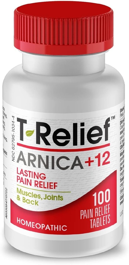 T-Relief Arnica + 12 Natural Actives - Whole Body Fast- Actioning Formel for kvinder & mænd - 100 tabletter