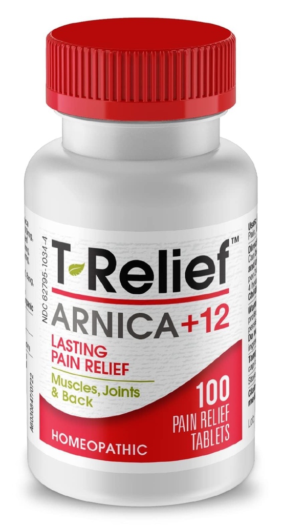 T-Relief Arnica + 12 Natural Actives - Whole Body Fast- Actioning Formel for kvinder & mænd - 100 tabletter