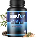 HeroUP - Natural Wellness Supplement med Plant- baserede ingredienser - Non-GMO, Stimulant- Free Measure 124; Lavet i USA, GMP- Certified Measuppy 124; 60 kapsler, 1 måned suppy
