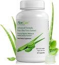 AloeCure Organic Aloe Vera Capsules, 130,000mg Inner Aloe Leaf Equivelant per servering, Support Gut Health & fordøjelseskomfort, Mavesyre Buffer, Naturlig immunsupplement, Aloin Free, 60 Kapsler