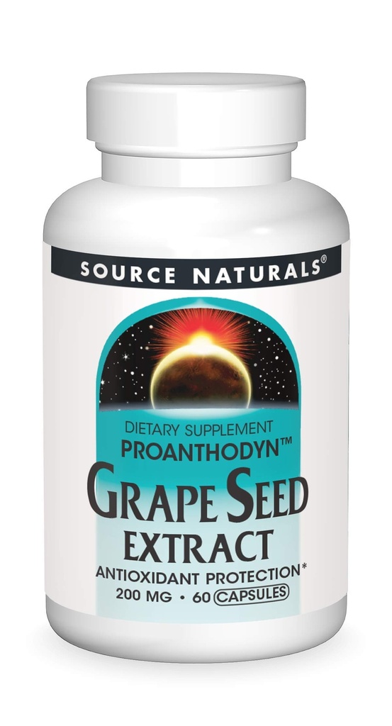 Kilde Naturals Proanthodyn Grape Seed Extract, Antioxidant Protection, Understøtter en sund aldring hjerne *, 200 mg - 60 kapsler