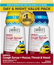 Zarbee 's Children' s All- in- One Honey Hough Syrup + Mucus, Thromat & Nasal Day & Night Value Two Pack for Kids 6- 12 + Dark Honey, Ivy Leaf Extract, Zink gurkemeje Root & B- Vitaminer, Grape, 2 x 4 fl. Oz