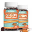 2 pakke sukker fri Ceylon kanel gummier 2000MG, kanel supplement med krom og kanel Bark, Vegan, non-GMO, gluten fri, 120 gummies