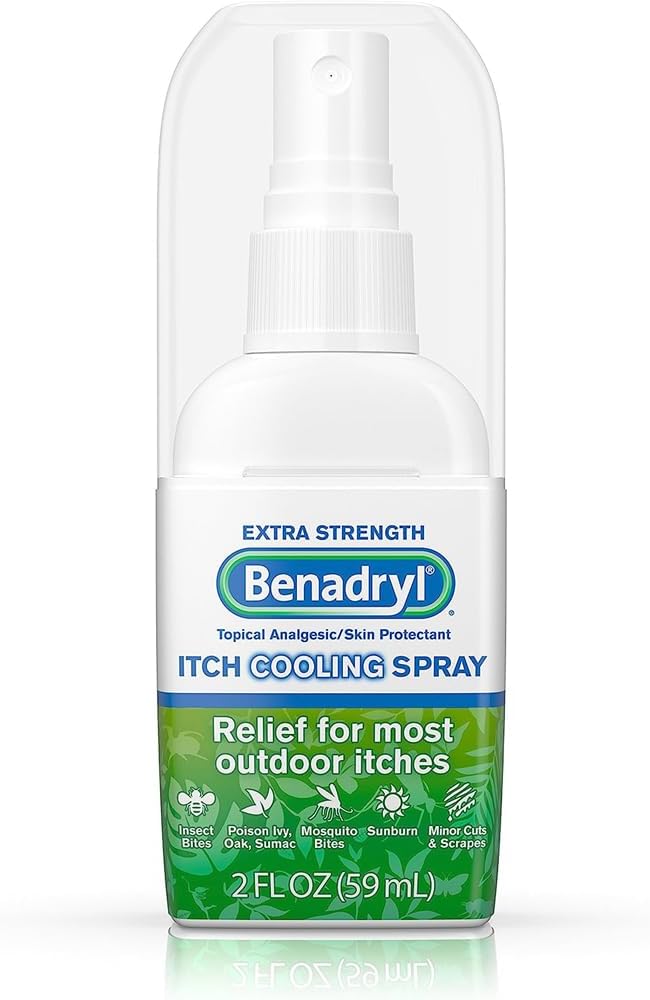Benadryl Extra Strength Anti- Itch Cooling Spray, Tematisk Analytisk og hudbeskyttende for Relief fra de fleste udendørs Itches, Rejsestørrelse, 2 fl. oz (Pack of 3)