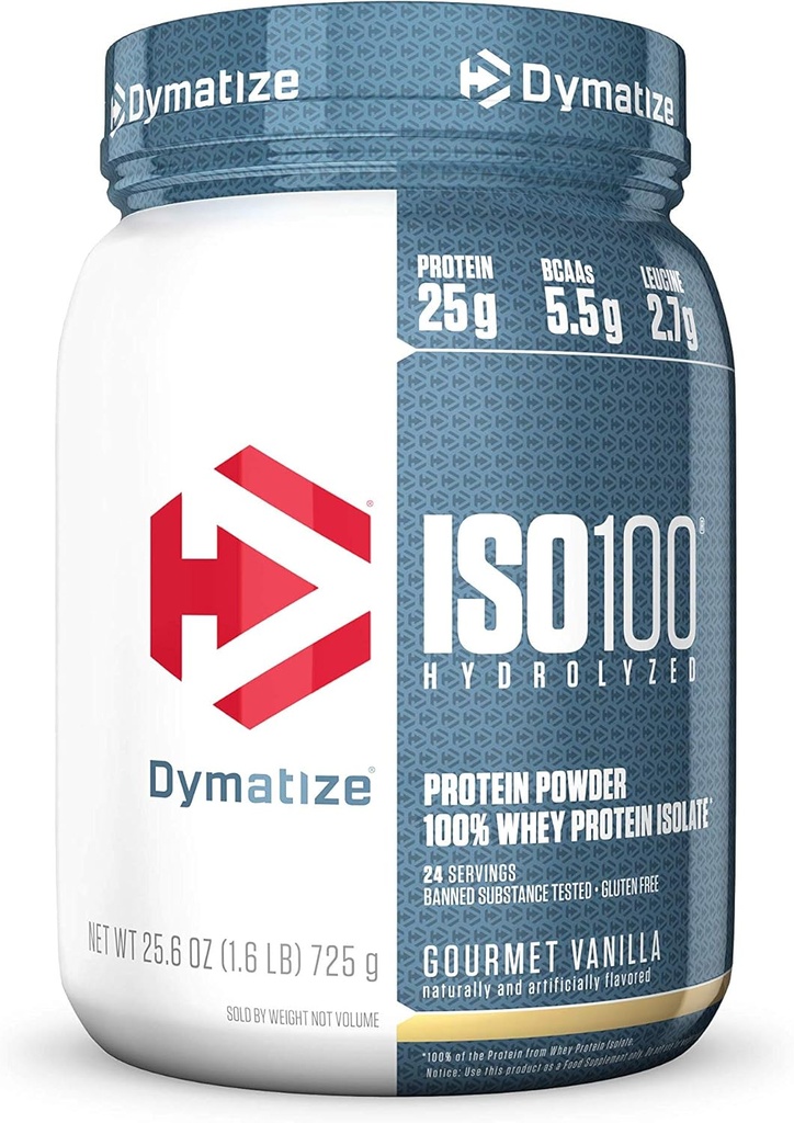 Dymatisere ISO100 Hydrolyseret protein pulver, hvid, gourmet vanille, 25, 6 Ounce