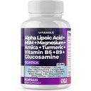 Sciatic Nerve Health Support - Sciatic Nerve Supplement kapsler med folinsyre, Pea, Glucosamin, MSM, Vitamin B Complex, Alpha Lipoic Acid 300mg - 60ct - Made in USA
