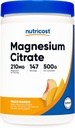 Nutricost Magnesium Citrate Powder (Peach Mango, 500 Gram)