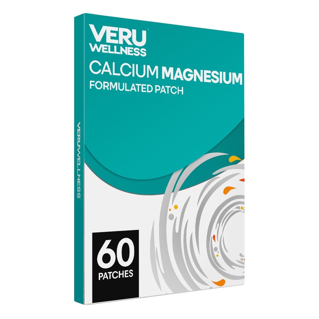 Veru Wellness Calcium Magnesium Plus daglig patch - D3 / K2 Calcium Bone Health Self Adhesive Time Release Patch (60 dage)