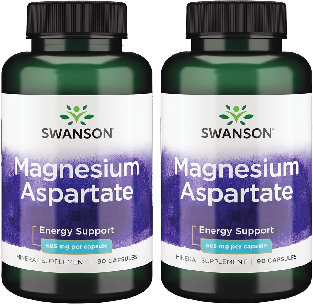 Swanson Magnesium Aspartat 685 mg 90 Caps (2 Pack)