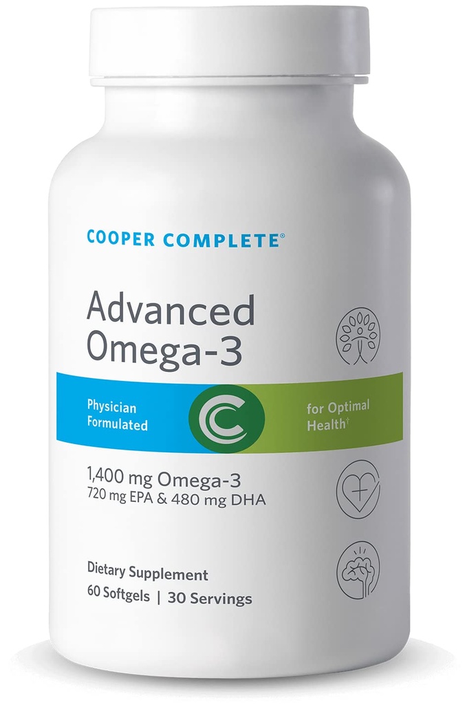 Cooper Complete Omega-3 Fish Oil 1400 mg rTG, EPA DHA, 4 Pack