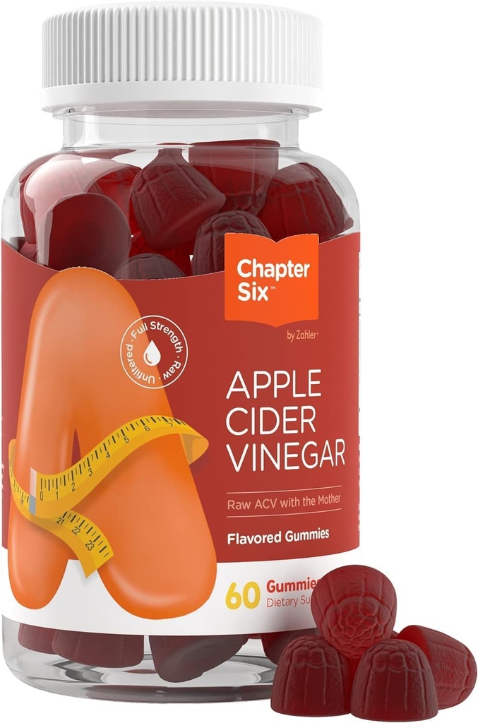Zahler Chapter Six Apple Cider Vinegar Gummies, Apple, 60 Gummies