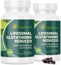 Oumebiu Liposomal Glutathion 2000 MG, 10x Better Absorption, Glutathion Supplement med Hyaluronic Acid + Collagen Peptid + Resveratrol, Kraftfuld Antioxidant, Health Aging, immun Health, 120 Count