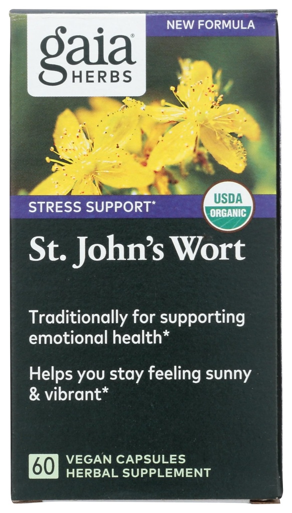 Gaia urter St. John 's Wort, Vegansk flydende kapsler, 60 Greve - Stress støtte til at fremme en positiv og Sunny Mood