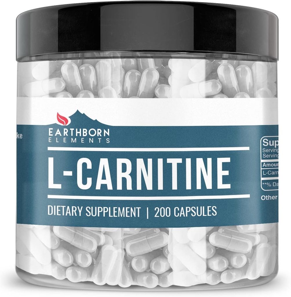 Earthborn Elements L- Carnitin (200 kapsler), Pure & Ufortyndet, Ingen tilsætningsstoffer