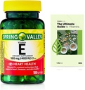 Spring Valley Vitamin E Heart Health Kosttilskud Softgels, 180 mg (400 IE), 100 greve + eksklusiv VitaMax Vitamin Guide (2 artikler)