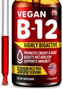 B12 Sublingual 5000 mcg Drops - Made in USA - Vegan B12 Vitaminer for energi, Mood & Memory - Meget biotilgængelige Sublingual Drops - Methylcobalamin for kvinder & mænd - 2 fl. oz.