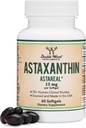 Astaxanthin 12mg Max Strength (Kun Patenteret Astaxanthin (Astrareal) med 70 + Human Clinical Trials - World 's Most Studied Brand) Voksen, Høst, og Made in The USA (Astaxantina) af Double Wood