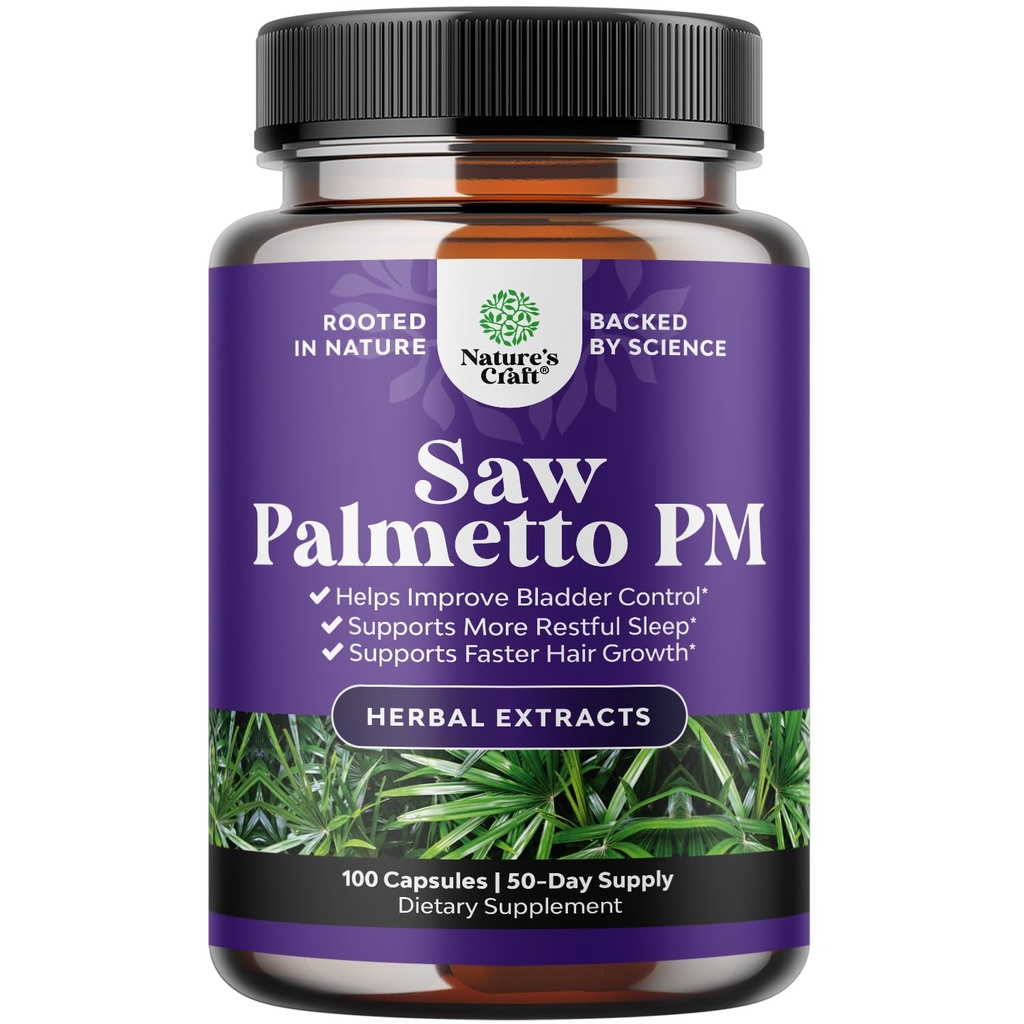 Nattertid Defense Saw Palmetto for Mænd - Saw Palmetto Uddrag Prostata supplement til mænd Hjælp Reducere natten vandladning Frekvens Hastighed og overaktiv Bstige med Lycopene Pumpkin Seed og Melatonin