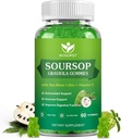 WOGORGT Soursop Graviola Gummies - Soursop Multivitamin Gummies with 200mg Sea Moss Extract for Antioxidant, Cell Support & Regeneration, Immune Support, Vegan, Apple Flavor - 60 Gummies