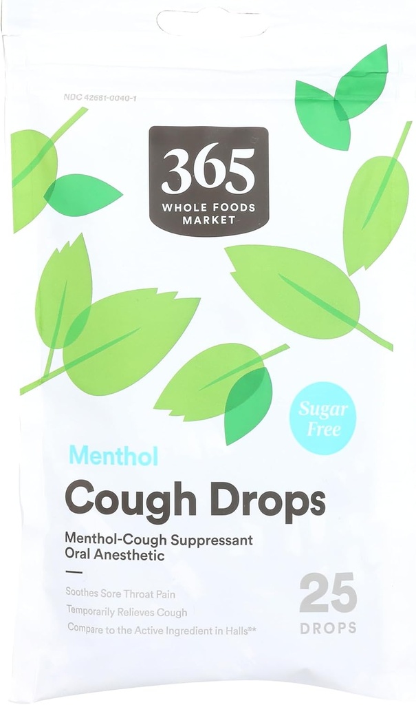 365 af Whole Foods Market, Host Drops, Sugar Free Menthol, 25 Greve
