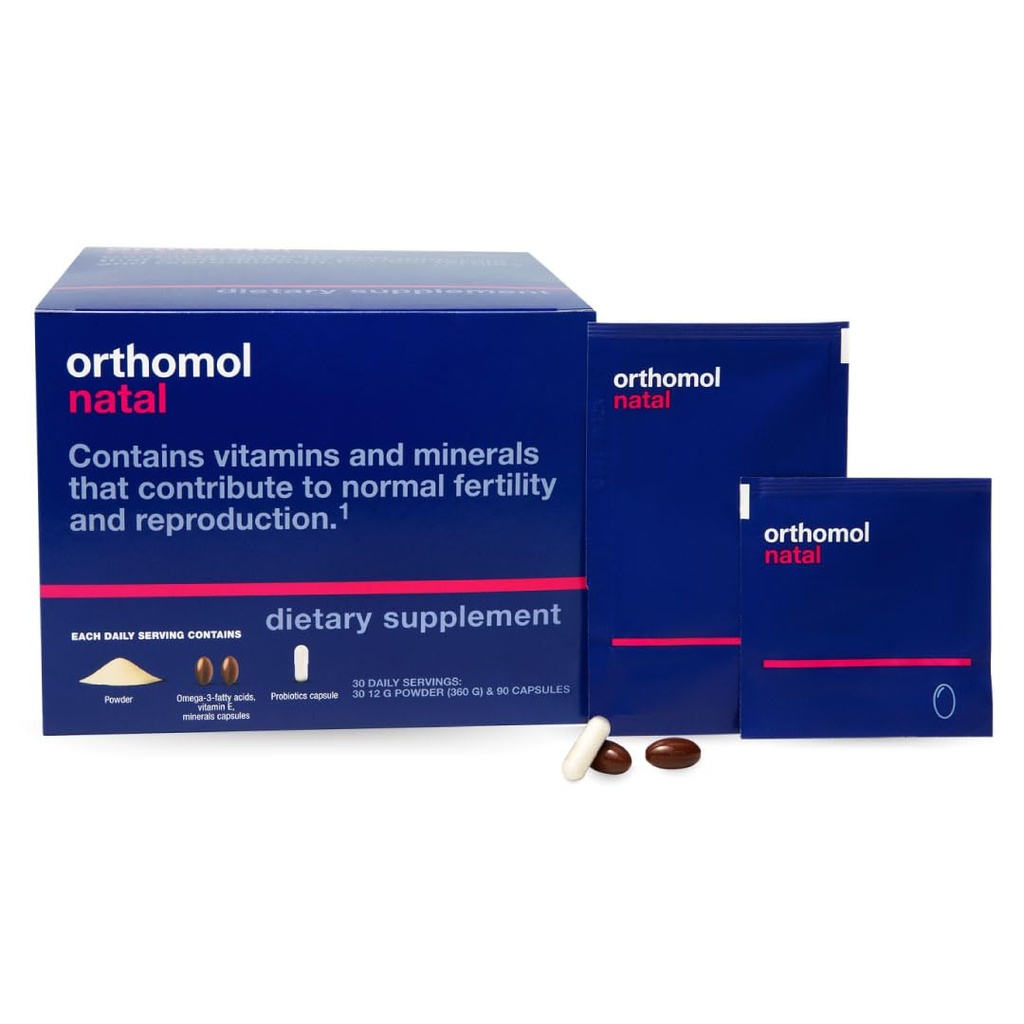 Orthomol Natal, Prenatal Nutritional Support for Fertilitet, Graviditet og Amning, Omfattende Vitamin, Mineraler & essentielle Nutrients 30 Greve (Pakning med 1)